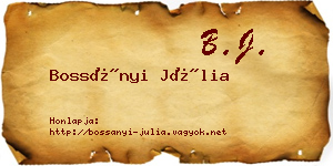 Bossányi Júlia névjegykártya
