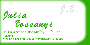 julia bossanyi business card